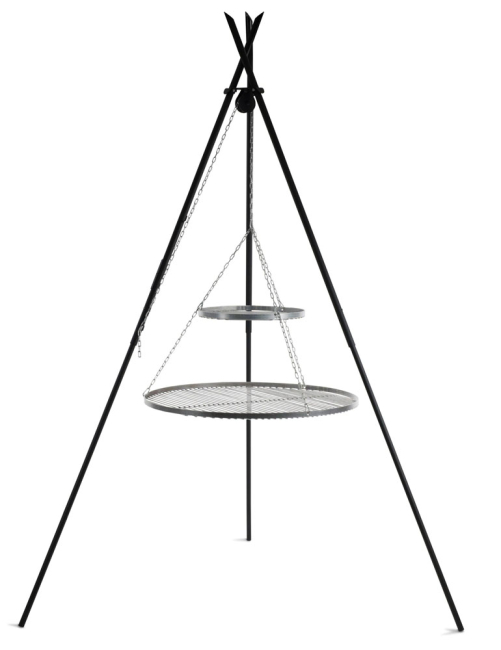 Schwenkgrill „TIPI“ 210 cm - Doppelrost aus Edelstahl Cook King